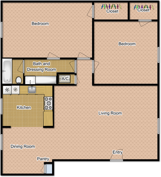 One Bedroom Floor Plan